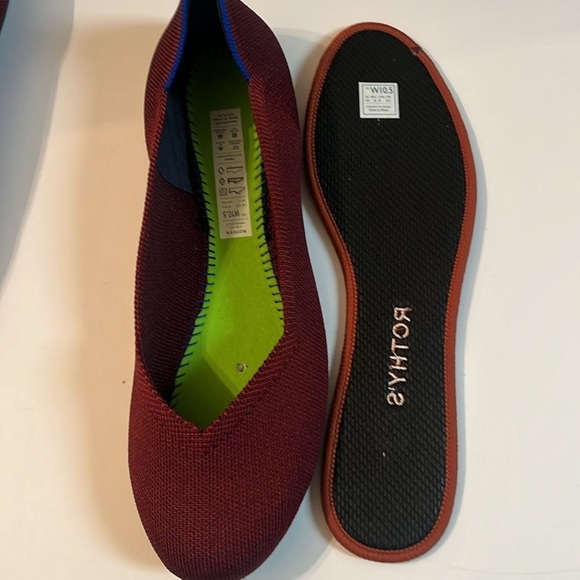 ROTHY’S THE FLAT Rounded Toe Ballet Flat Shoes Burgundy 10.5 Women - Picture 10 of 10